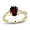 Thumbnail Image 4 of Natural Garnet Ring, Earring & Necklace Set 1/5 ct tw Diamonds 10K Yellow Gold