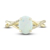 Thumbnail Image 5 of Lab-Created Opal Ring, Earring & Necklace Set 1/5 ct tw Diamonds 10K Yellow Gold