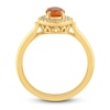 Thumbnail Image 2 of Natural Fire Opal Ring 1/8 ct tw Diamonds 10K Yellow Gold