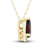 Thumbnail Image 1 of Natural Garnet Pendant Necklace 1/20 ct tw Diamonds 10K Yellow Gold 18"