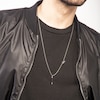 Thumbnail Image 4 of Marco Dal Maso Men's Short Black Leather Pendant Necklace Sterling Silver 26&quot;