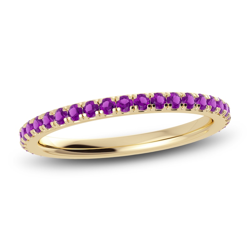 Main Image 1 of Juliette Maison Natural Amethyst Eternity Ring 10K Yellow Gold