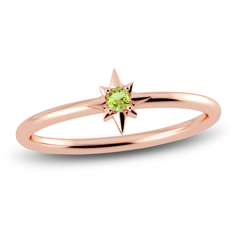 Main Image 1 of Juliette Maison Natural Peridot Starburst Ring 10K Rose Gold