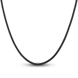 Men's Solid Franco Chain Necklace Black Ion-Plated Stainless Steel 18&quot; 2.5mm