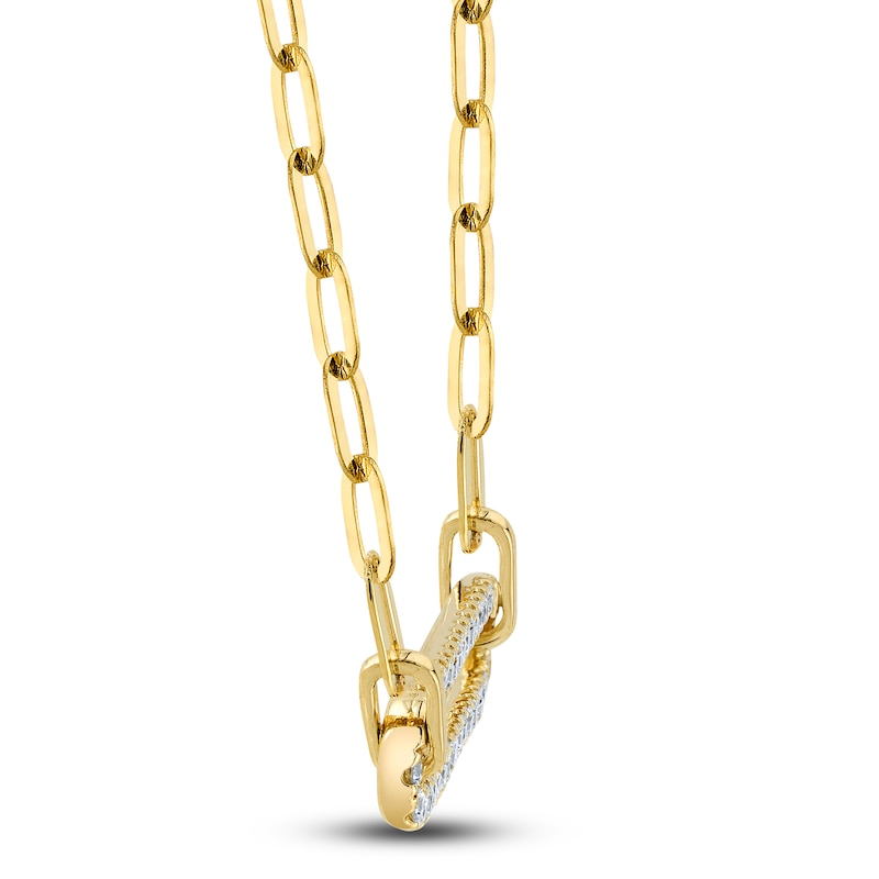 Main Image 2 of Shy Creation Diamond Paperclip Necklace 1/4 ct tw Round 14K Yellow Gold 18&quot; SC55023560