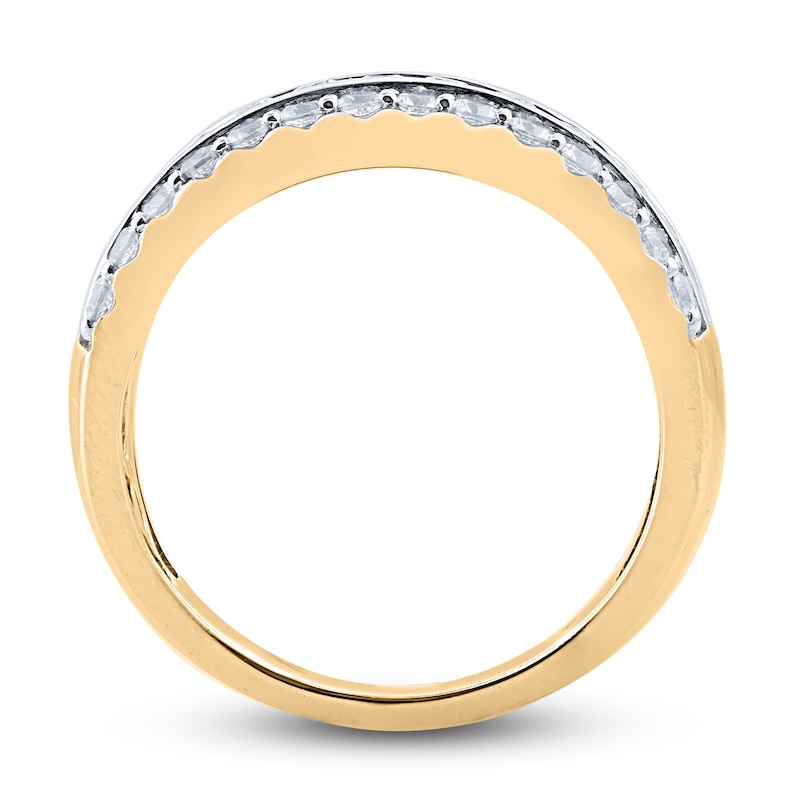 Diamond 3-Row Anniversary Band 1 ct tw Round 14K Yellow Gold