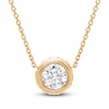 Thumbnail Image 1 of Certified Diamond Bezel Pendant Necklace 3/4 ct tw 18K Yellow Gold