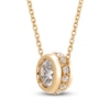 Thumbnail Image 2 of Certified Diamond Bezel Pendant Necklace 3/4 ct tw 18K Yellow Gold