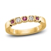 Thumbnail Image 1 of Natural Ruby Stackable Ring 1/10 ct tw Diamonds 14K Yellow Gold