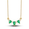 Thumbnail Image 1 of Natural Emerald Necklace 1/8 ct tw Diamonds 14K Yellow Gold