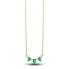 Thumbnail Image 2 of Natural Emerald Necklace 1/8 ct tw Diamonds 14K Yellow Gold