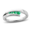 Thumbnail Image 0 of Natural Emerald 4-Stone Ring 14K White Gold