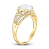 Thumbnail Image 2 of LALI Jewels Natural Opal Engagement Ring 1/4 ct Diamonds 14K Yellow Gold