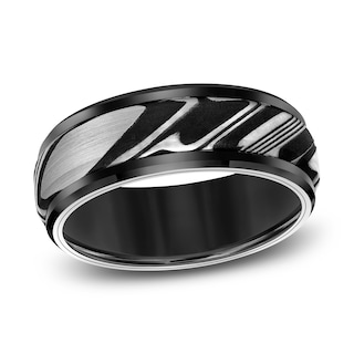 Ator Men’s Two Tone Black & Gun Metal Tungsten Wedding Band - 9 / 10mm / Black