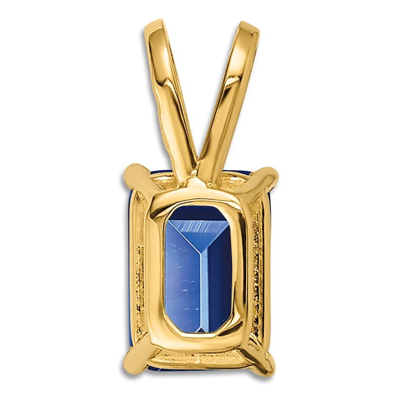 Main Image 2 of Natural Blue Sapphire Necklace Charm 14K Yellow Gold