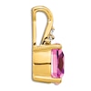 Thumbnail Image 3 of Pink Lab-Created Sapphire Necklace Charm Diamond Accents 14K Yellow Gold