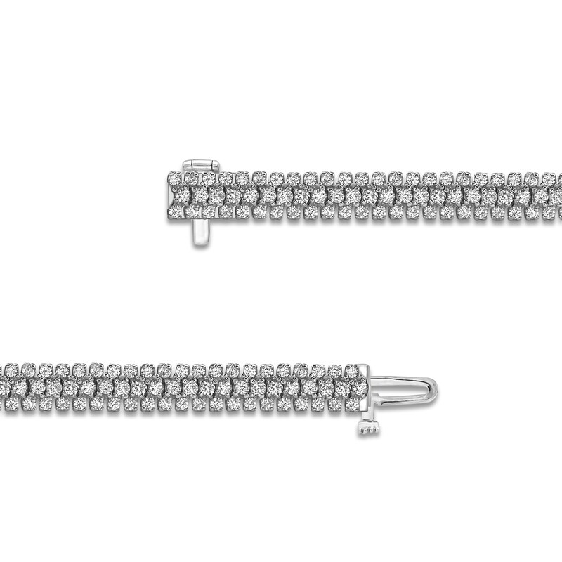 Lab-Created Diamond Bracelet 3 ct tw Round 14K White Gold