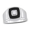 Thumbnail Image 0 of Men's Natural Onyx Ring 1/6 ct tw Diamonds Sterling Silver