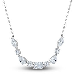 Vera Wang WISH Lab-Created Diamond Necklace 2-1/4 ct tw Emerald/Round/Marquise/Pear 14K White Gold 19&quot;