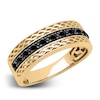 Thumbnail Image 2 of Men's Natural Black Sapphire Wedding Band 14K Yellow Gold 8.0mm