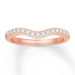 Diamond Contour Anniversary Band 1/4 ct tw Round 14K Rose Gold