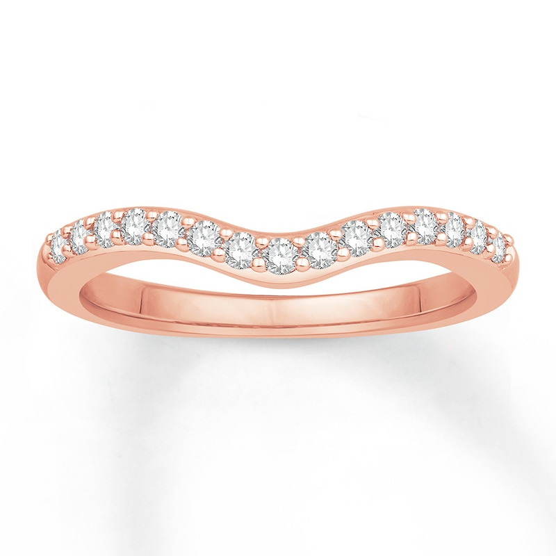 Diamond Contour Anniversary Band 1/4 ct tw Round 14K Rose Gold