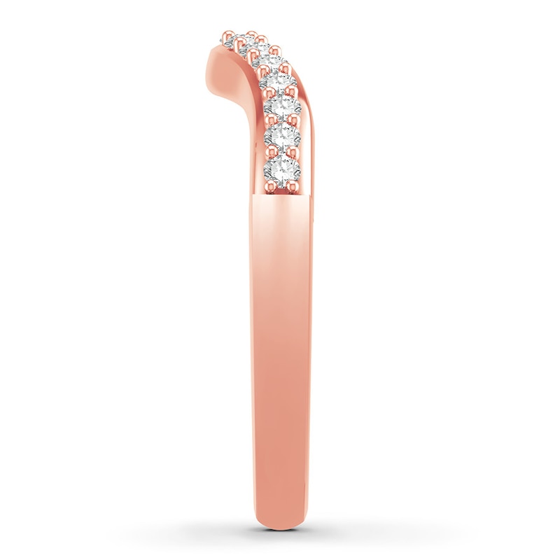 Main Image 3 of Diamond Contour Anniversary Band 1/4 ct tw Round 14K Rose Gold