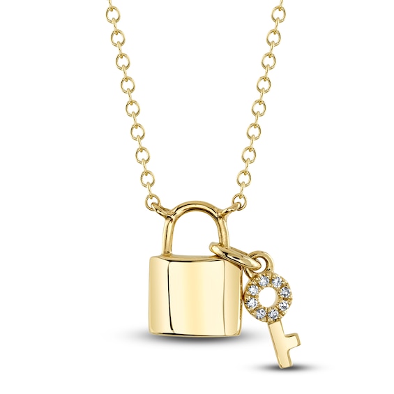 Key Charm Yellow Gold & Diamond Necklace—Mini – RSVP Style