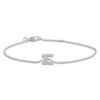 Thumbnail Image 1 of Diamond Initial M Bracelet 1/20 ct tw Round 14K White Gold 7&quot;