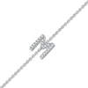 Thumbnail Image 2 of Diamond Initial M Bracelet 1/20 ct tw Round 14K White Gold 7&quot;