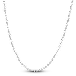 Beaded Chain Necklace 14K White Gold 16&quot; 2.5mm