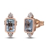 Thumbnail Image 2 of Natural Aquamarine & Diamond Stud Earrings 1/6 ct tw 14K Rose Gold