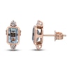 Thumbnail Image 3 of Natural Aquamarine & Diamond Stud Earrings 1/6 ct tw 14K Rose Gold