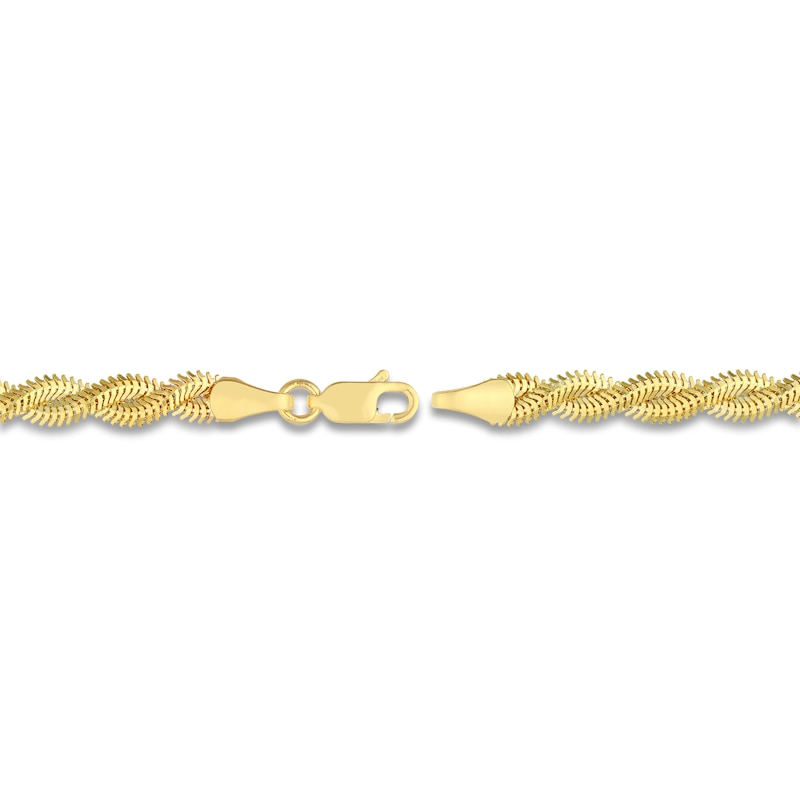 Solid Diamond-Cut Snake Chain Bracelet 14K Yellow Gold 7.25" 2.6mm