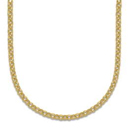 High-Polish Rolo Chain Necklace 24K Yellow Gold 24&quot; 3.0mm