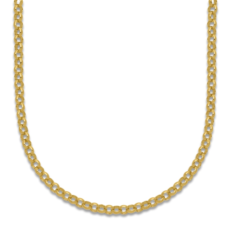 Main Image 1 of High-Polish Rolo Chain Necklace 24K Yellow Gold 24&quot; 3.0mm