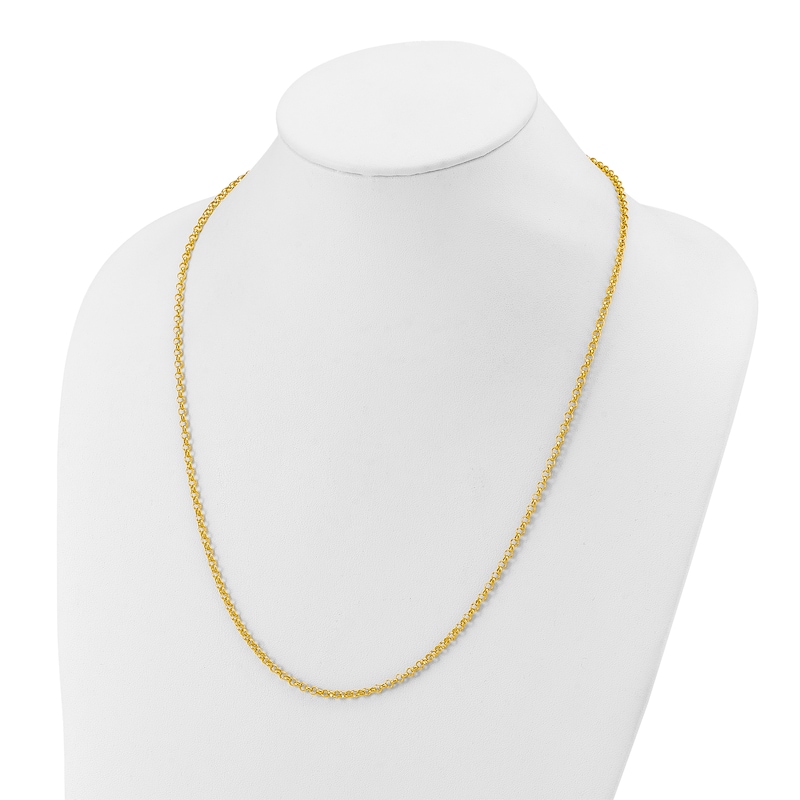 Main Image 3 of High-Polish Rolo Chain Necklace 24K Yellow Gold 24&quot; 3.0mm