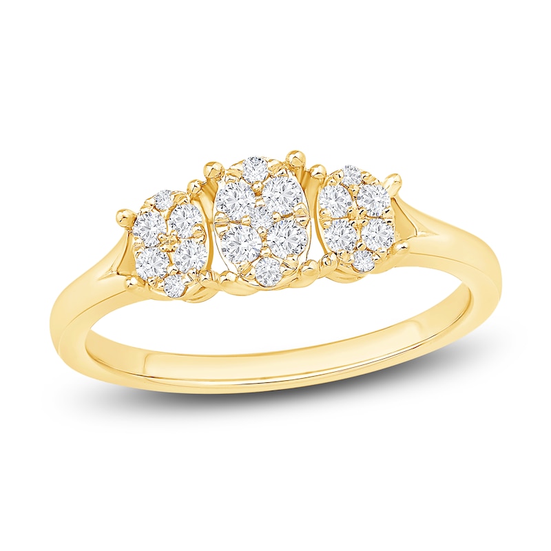 Main Image 1 of Diamond 3-Stone Style Ring 1/4 ct tw 10K Yellow Gold