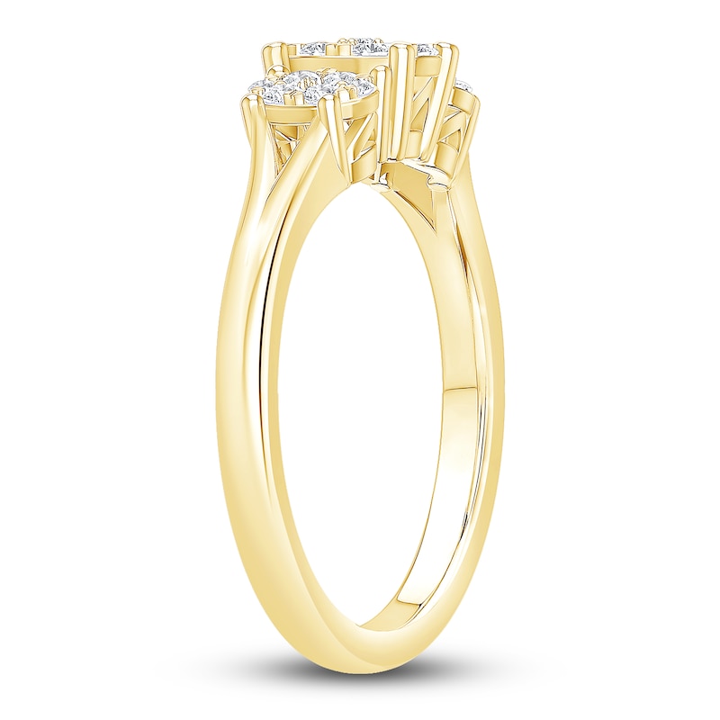 Main Image 2 of Diamond 3-Stone Style Ring 1/4 ct tw 10K Yellow Gold