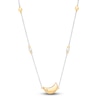 Thumbnail Image 1 of Children's Freshwater Cultured Pearl & Diamond Accent Moon Necklace 14K Two-Tone Gold 13&quot;