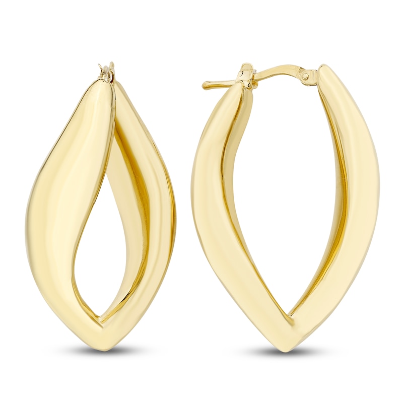 Main Image 2 of Tapered Twist Hoop Earrings 14K Yellow Gold