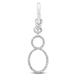 Charm'd by Lulu Frost Pavé Diamond Number 8 Charm 1/8 ct tw 10K White Gold
