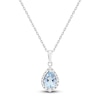 Thumbnail Image 1 of Pear-Shaped Natural Aquamarine & Diamond Necklace 1/6 ct tw 10K White Gold 18&quot;