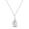 Thumbnail Image 2 of Pear-Shaped Natural Aquamarine & Diamond Necklace 1/6 ct tw 10K White Gold 18&quot;