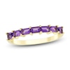 Thumbnail Image 1 of Baguette-Cut Natural Amethyst Stackable Ring 10K Yellow Gold