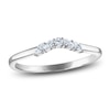 Thumbnail Image 0 of Certified Round & Marquise-Cut Diamond Contour Anniversary Ring 1/6 ct tw 14K White Gold