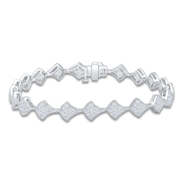 Brilliant Moments Diamond Pavé Shield Link Bracelet 2 ct tw 14K White Gold 7&quot;