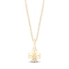 Thumbnail Image 1 of Children's Diamond-Accent Four-Leaf Clover Necklace 14K Yellow Gold 13&quot;