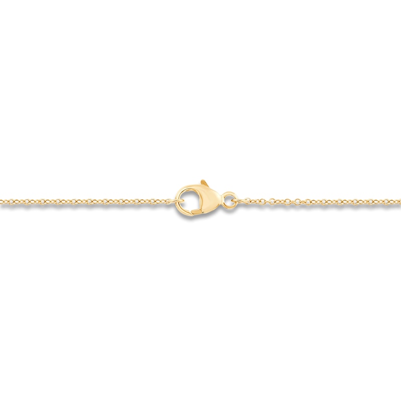 Main Image 3 of Children's Diamond-Accent Four-Leaf Clover Necklace 14K Yellow Gold 13&quot;