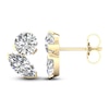 Thumbnail Image 4 of Marquise & Round-Cut Lab-Created Diamond Two-Stone Earrings 2 ct tw 14K Yellow Gold